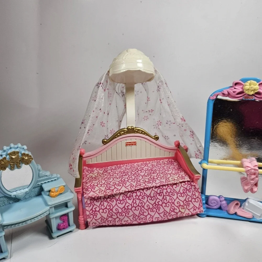 Fisher Price Loving Family‎ Dollhouse KIDS BEDROOM Canopy Girl Pink